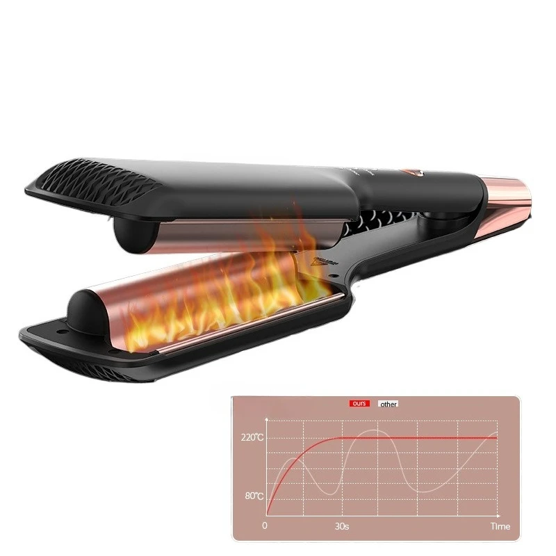 Pengeriting Rambut Keramik Profesional 3 Tongkat Putar Portabel untuk Salon