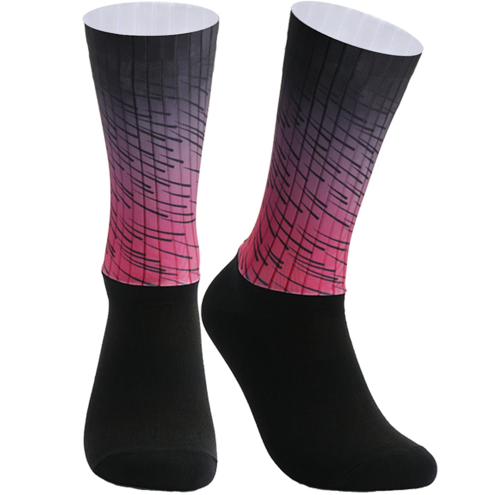 2023 Bike Team Aero Socks calzini da ciclismo antiscivolo senza cuciture calzini sportivi a compressione da corsa all'aperto