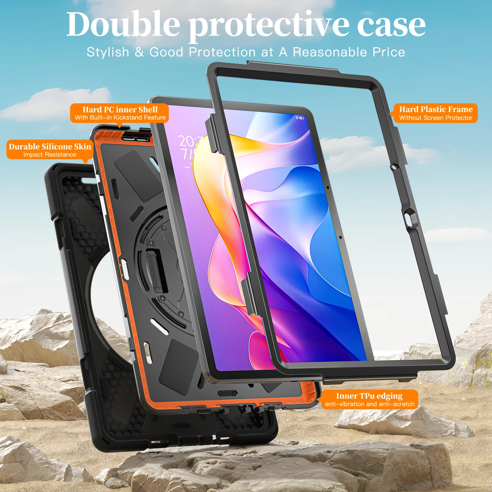 For Xiaomi Redmi Pad 2 11inch 2025 Case Full Protection Cover Tablet  Build in Stand Handheld Portable