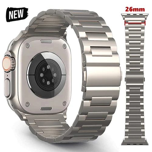 Correa de titanio para Apple Watch Ultra 3 2 Series 11 10 9 8 6 se pulsera de lujo para iWatch ultra 49mm 45mm 46mm 44mm Correa