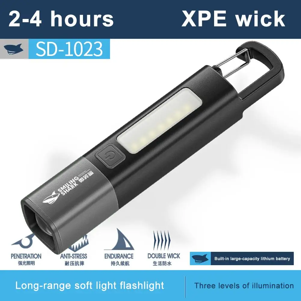 Led Torch Light Xpe Super Bright Flashlight With Hook Usb Rechargeable Lamp Camping Light Waterproof Zoomable N7o7