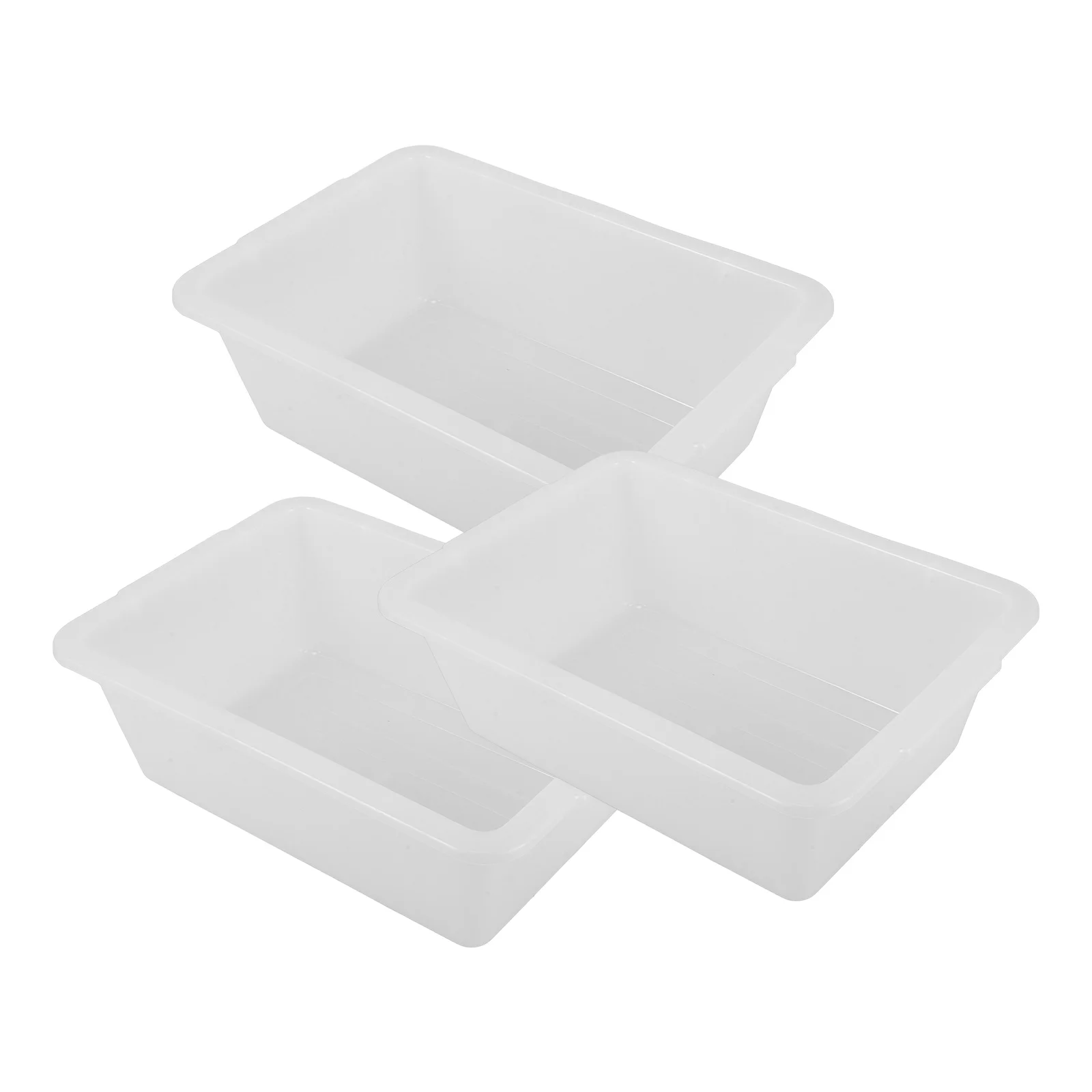 

3 Pcs Malatang Display Cabinet Box Washing Basin Tub Restaurants Plastic Rectangular Bus Tubs Commercial Tote Dish Pan Storage