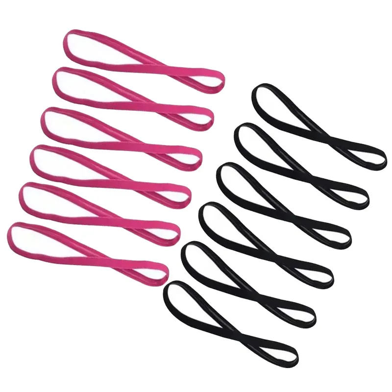 

6/12pc Sweatband for Men Women Elastic Sport Hairbands Head Band Yoga Headbands Headwear Headwrap Sports Workout Hair Accessorie