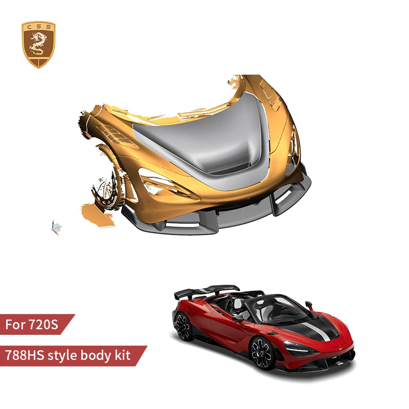 Dry Carbon Fiber 788HS Style Body Kit For McLaren 720S Upgrade Exterior Tuning Car Front Bumper Hood cover Auto Body Accessories