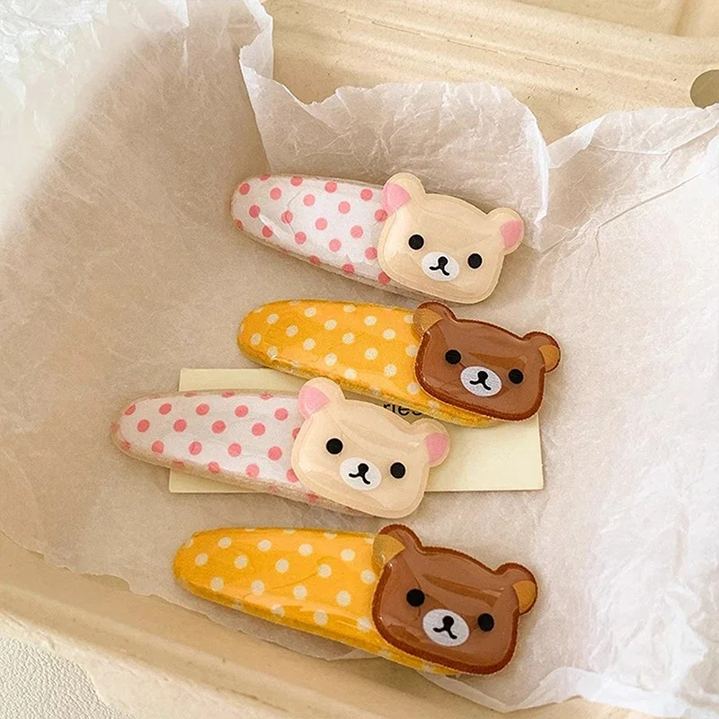 1/2 Stück Kawaii Rilakkuma Pony-Seitenclip Cartoon Niedlicher Wellenpunkt BB Haarspange Süße Vielseitige Haarnadel Haar-Geburtstagsgeschenk – Detail 5
