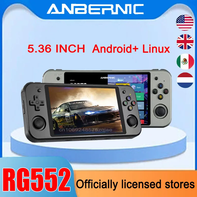 

Anbernic RG552 двойная система Android + Linux 5,36 дюймов OCA Fuly ламинированный сенсорный экран игровая станция портативные 512G 10000 игр