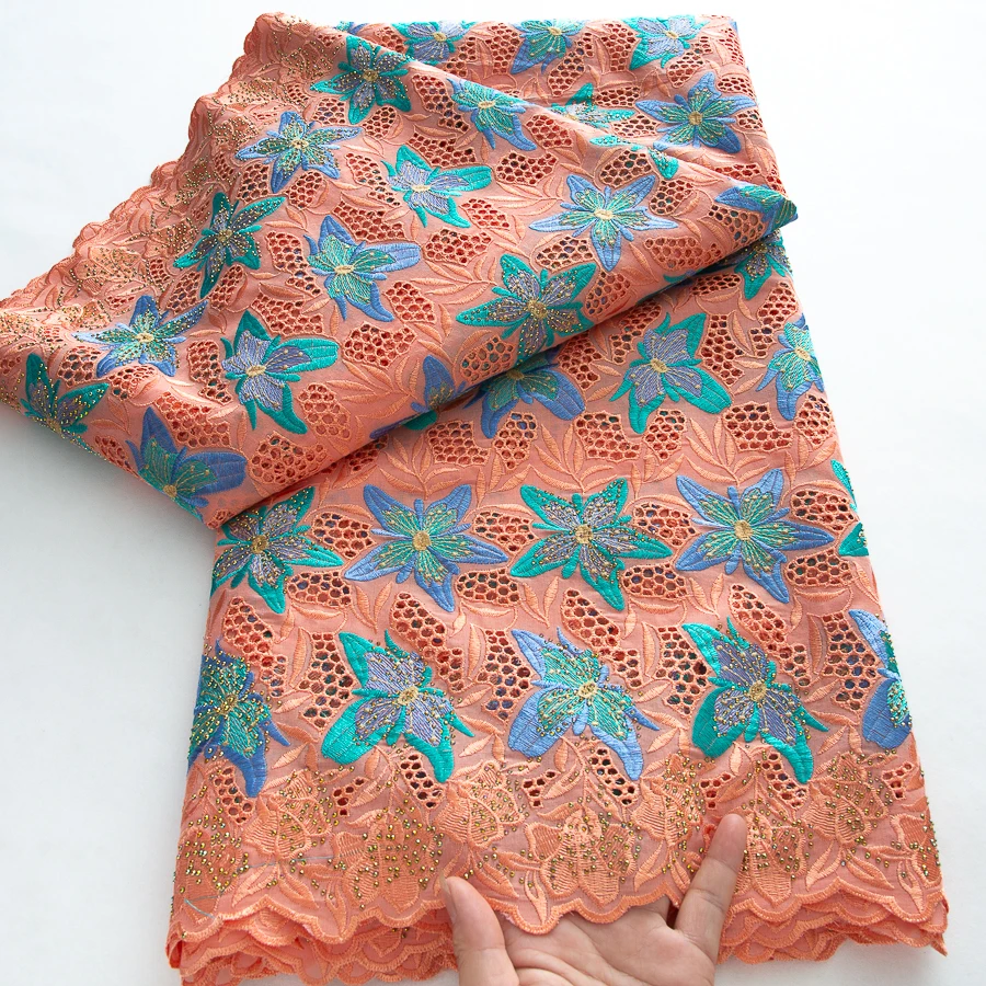 

2025 африканская хлопковая вуаль, кружево в стиле Дубая, швейцарская вуаль, хлопковая кружевная ткань, африканская вышивка для вещей, свадьбы, вечеринки A3820