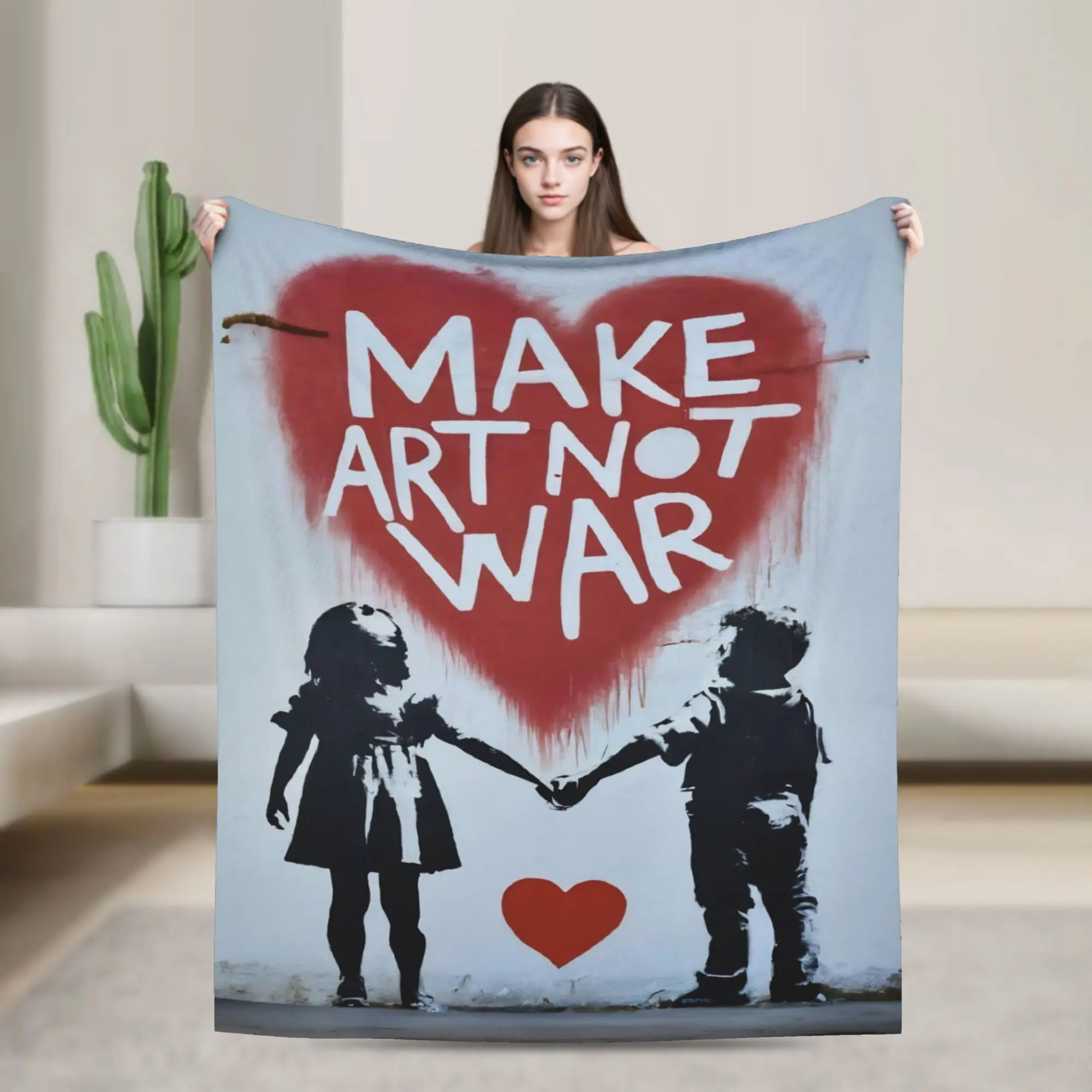 Super Soft Banksys art Throw Blanket Premium Flannel Fleece Lightweight  Bed Blanket Cozy Plush Blankets All Season Use