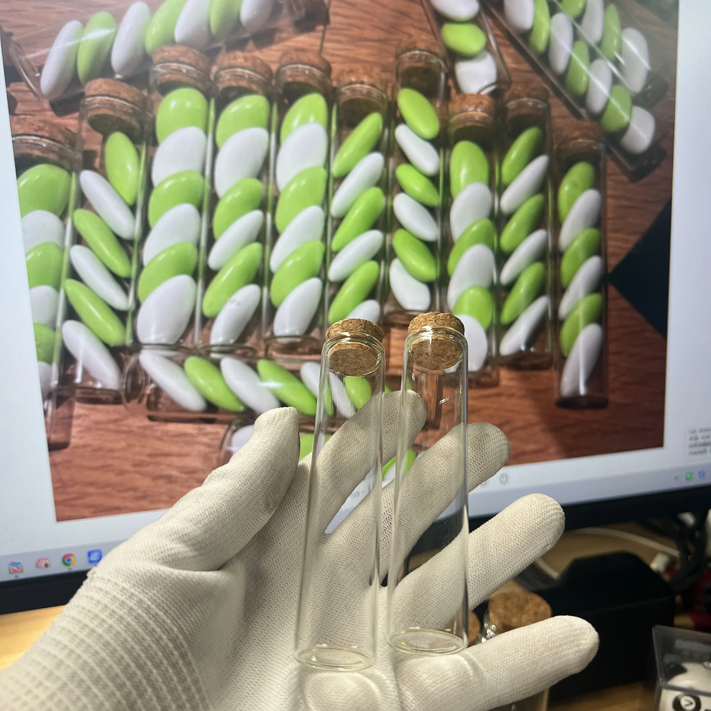 50 pcs Christmas Glass Bottle Cork Diameter 22mm Test Tube Wishing Glass Jars Mini Wedding Vials Candy Container Small DIY Gift