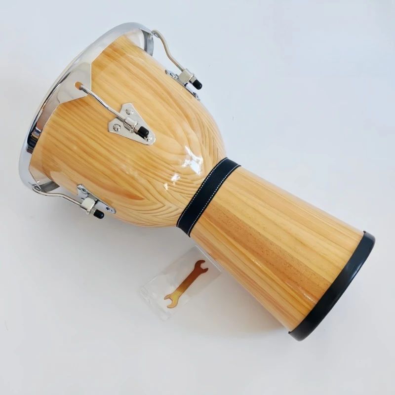 12 Inch  Solid Wood Djembe Natural Log Color Professional African Percussion Hand Drum