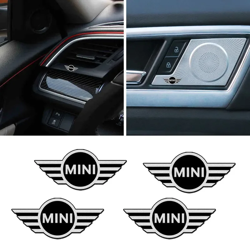 Car Audio Decorate 3D Aluminum Badge Emblem Sticker for BMW For MINI Cooper One JCW Clubman Countryman R55 R56 F55 F56 R57 R58