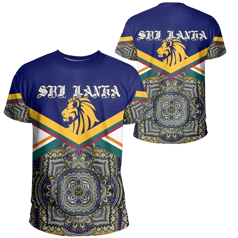 New Sri Lanka Flag Men Women Short Sleeve Tee Shirts Sri Lankan Emblem Graphic Outdoor Casual Oversized Crew Neck T-shirt Tops