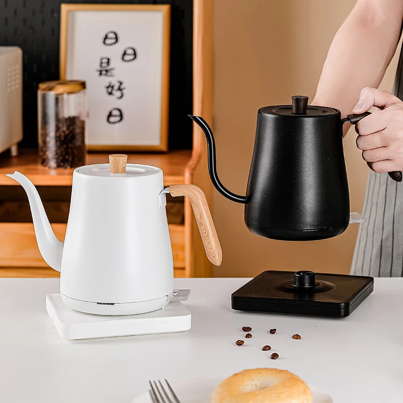 110V Electric Drip Coffee Kettle Stainless Steel Teapot Precise flow control Hand Drip Gooseneck Kettle Hand Brewed Coffee Pot