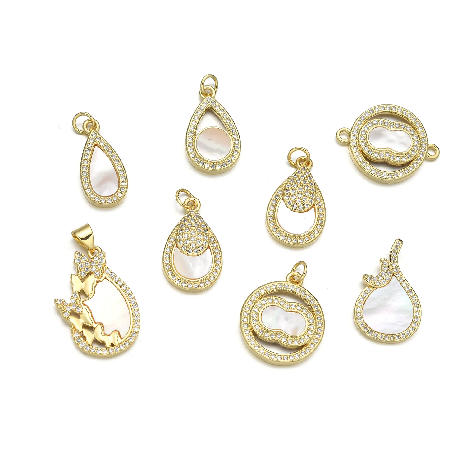 5 Pieces European and American Style Water Drop Shell Pendant Accessories DIY Pearl Necklace Jewelry Making Materials Wholesale