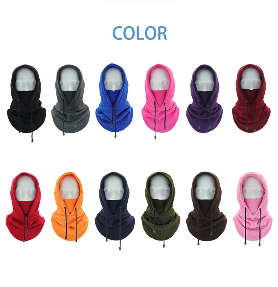 LOOGDEEL Winddichter, kalter, warmer Outdoor-Sport, Unisex, Winter-Gesichtsmaske, Halswärmer, Kapuzenmütze, Thermo-Fleece-Sturmhaube – Detail 5