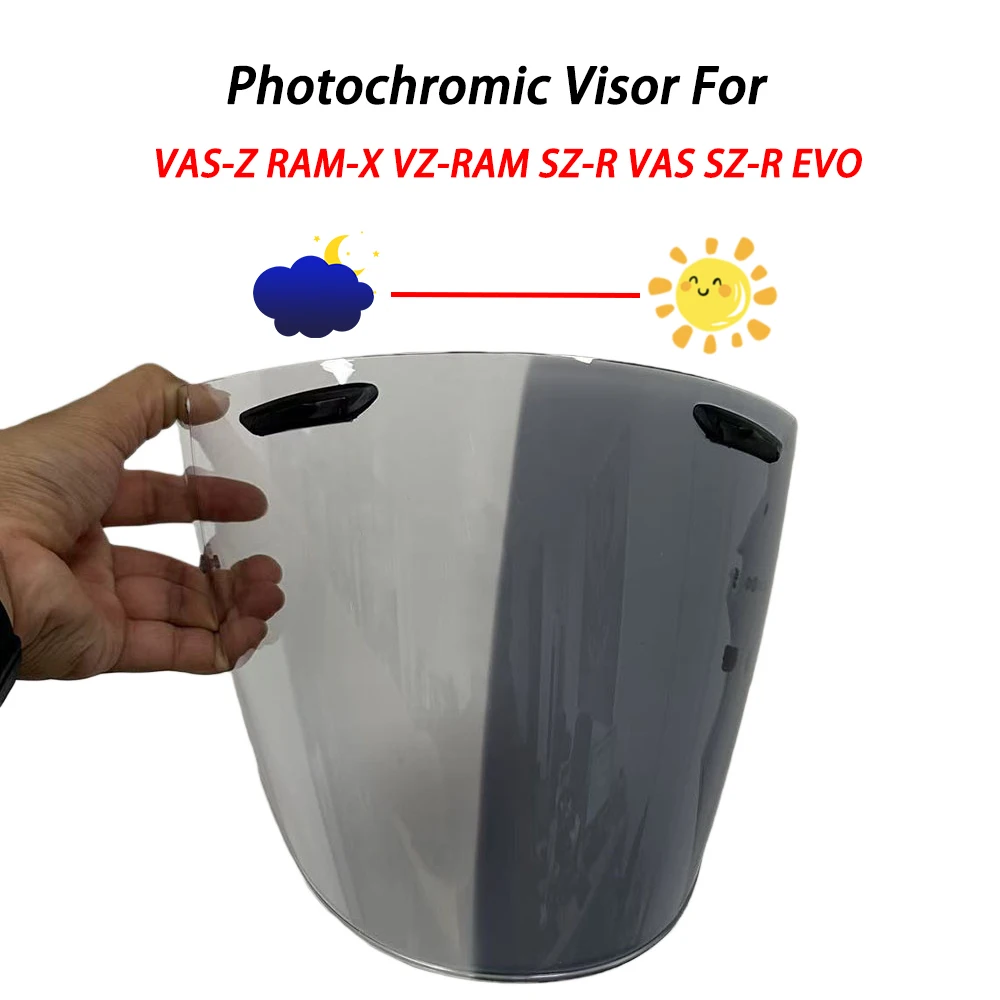 Visera fotocromática para casco, protector de lente para cascos de motocicleta VAS-Z RAM-X VZ-RAM SZ-R VAS EVO, visor de cristal para Arai
