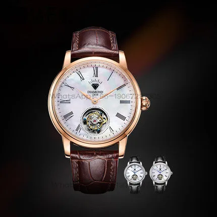 

Shanghai Diamond brand men's high-end tourbillon automatic mechanical watch Fritillary hollow dial waterproof advanced watch