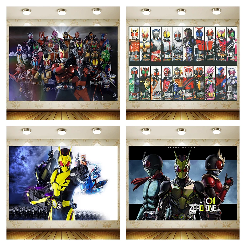 

Kamen Rider Photo Backdrop Kids Birthday Party Decoration Cartoon Anime Banner Vinyl Polyester Fabric Background