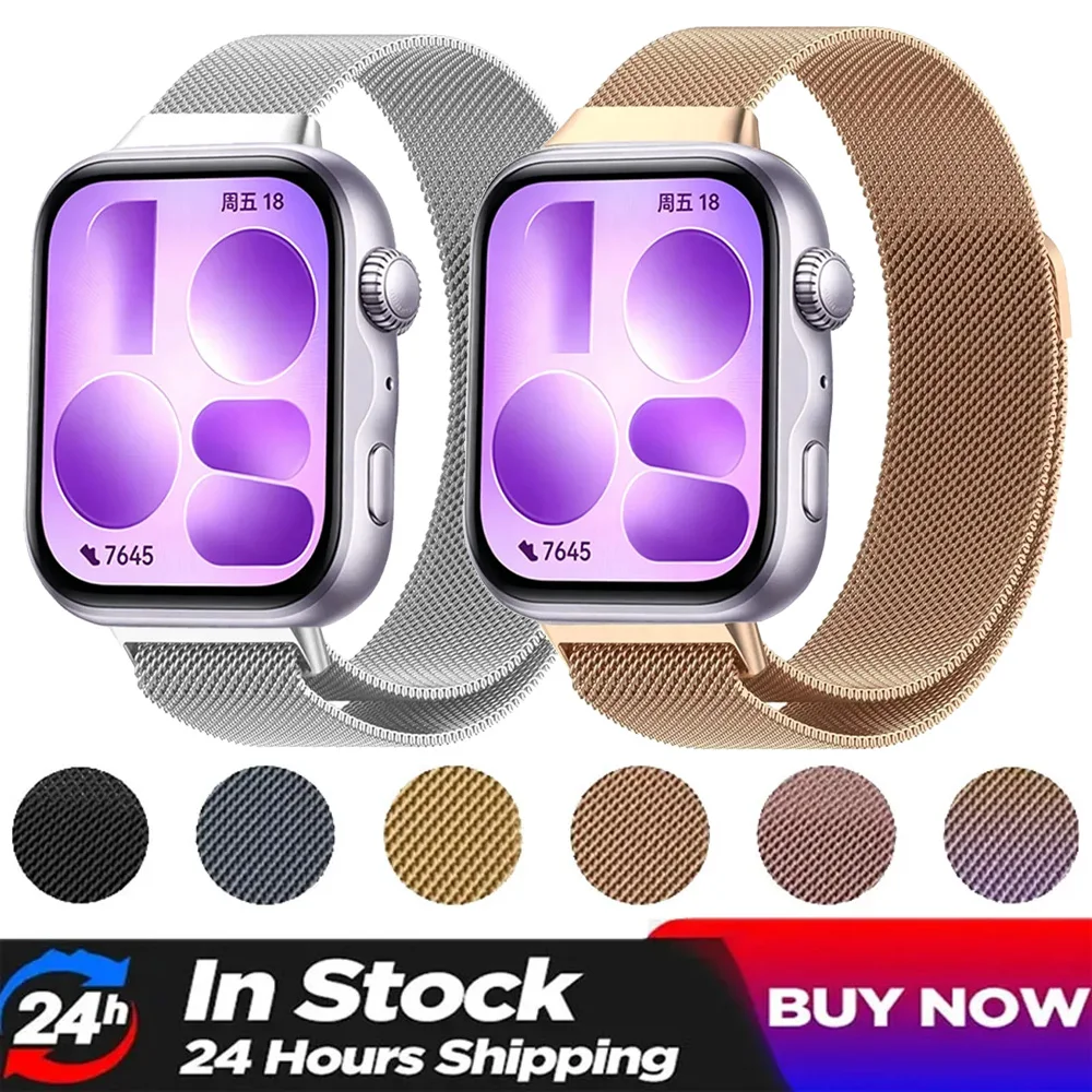 Metallisches magnetisches Milanese-Loop-Armband für Huawei Watch Fit 5 4 3, leichtes Armband, Huawei Watch Fit 5/4 Pro Zubehör