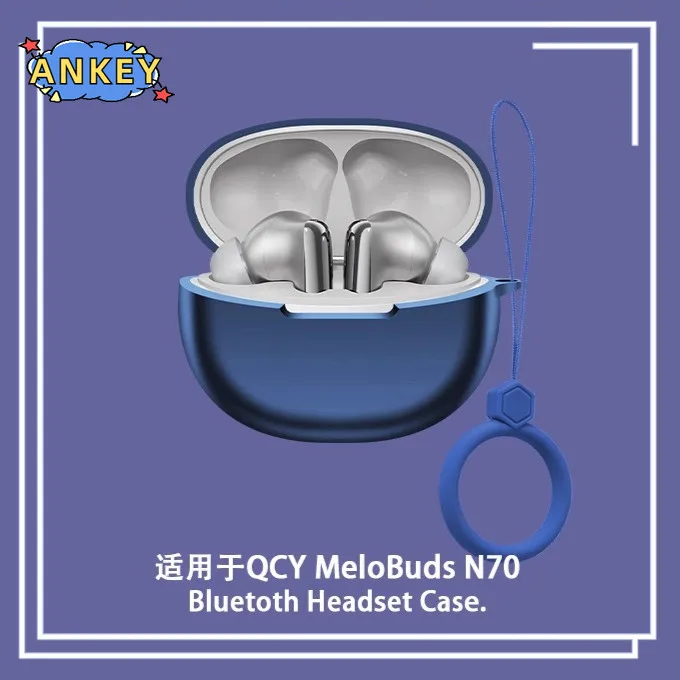 

Силиконовые чехлы для QCY MeloBuds N70 с крючком, защитный противоударный чехол для беспроводных наушников, кольцо для переноски
