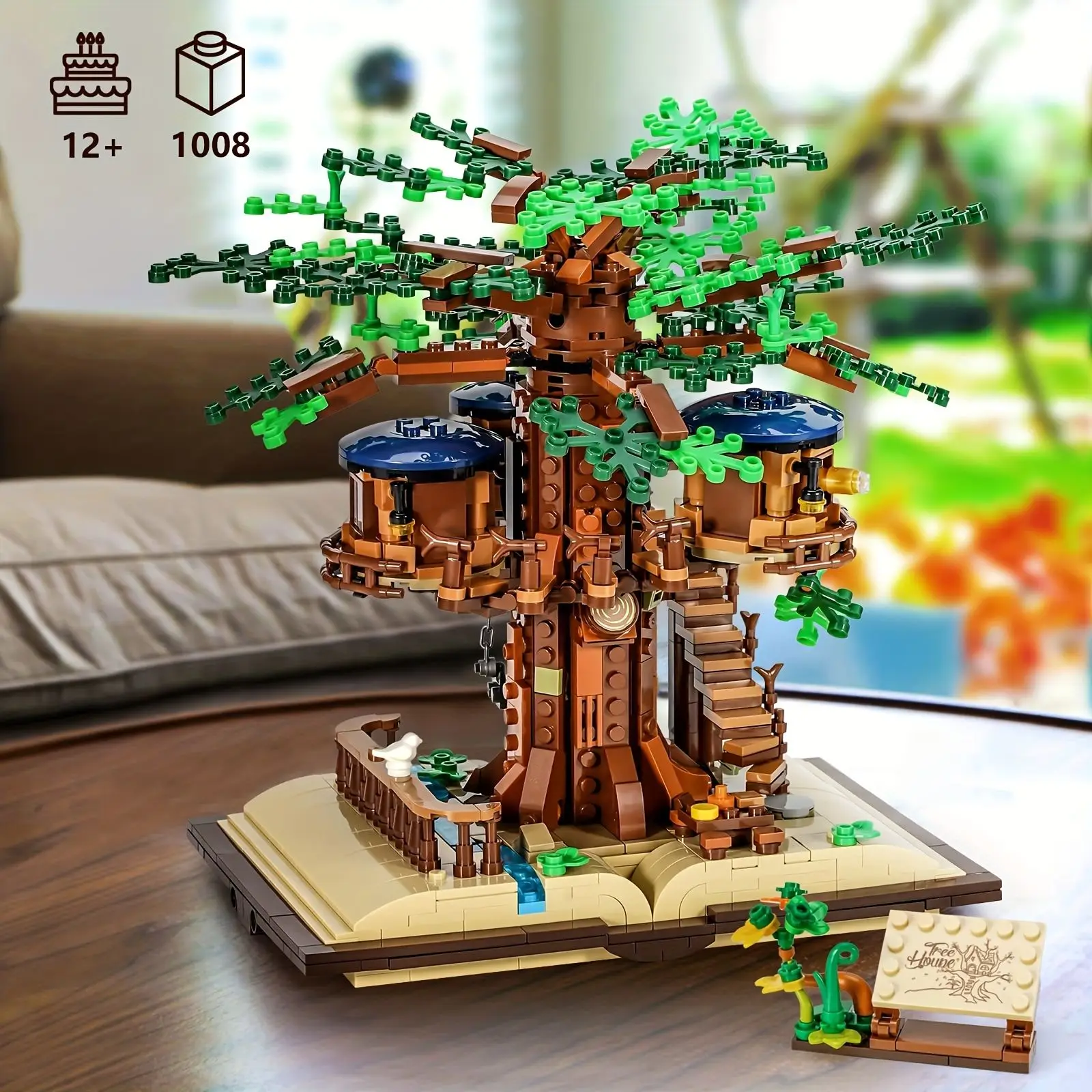 

1008PCS Creative Tree House Building Block Diy Moc Jungle House Street View Model Bricks Desktop Display Gift Decoration Kid Toy