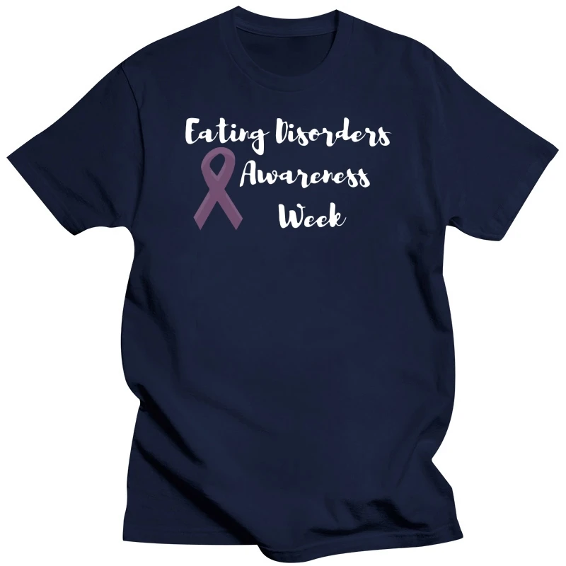 Eating Disorders Awareness Week T-Shirt Ribbon Enamel Badge Tee Top