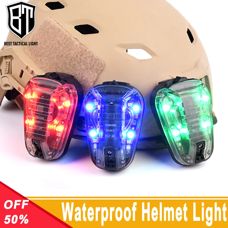 

WADSN Sports Waterproof Helmet Light Blue Green Red IR Strobe Outdoor Survival Safety Signal Flash LAMP Light Hunting Flashlight