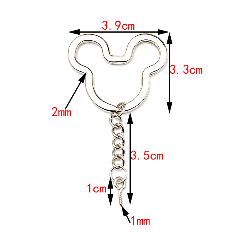 6 Teile/los Herz Stern Form Schlüssel Ring Kette Runde Flache Draht Offenen Ring Metall Schlüssel Ring DIY Auto Schlüssel Spielzeug Anhänger, der Kette Großhandel – Detail 9