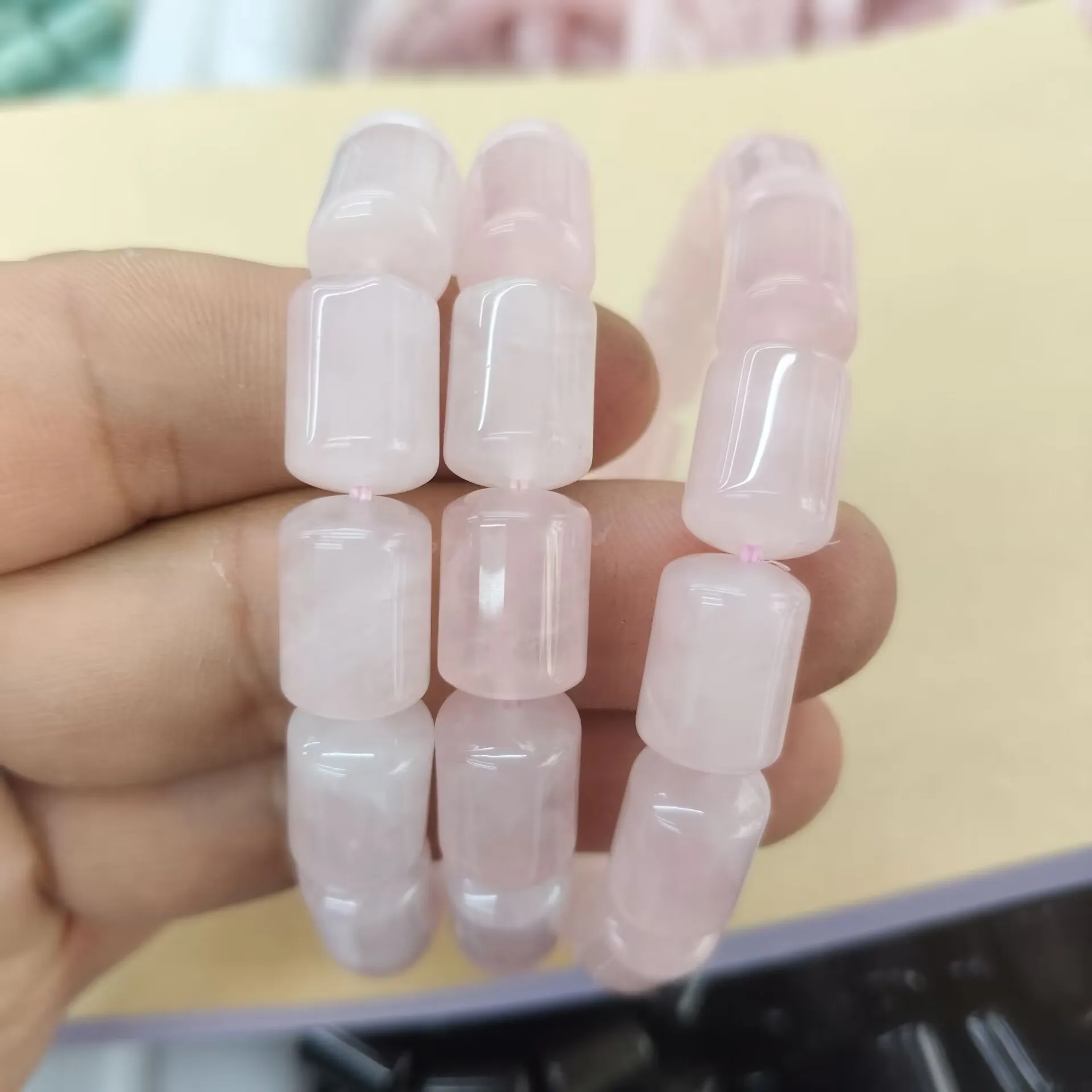 1PCS HOT WOMEN BRACELETS ROSE QUARTZ STONE JADE STONE ELASTIC WIRE HOT SELLING FASHION JEWELRY