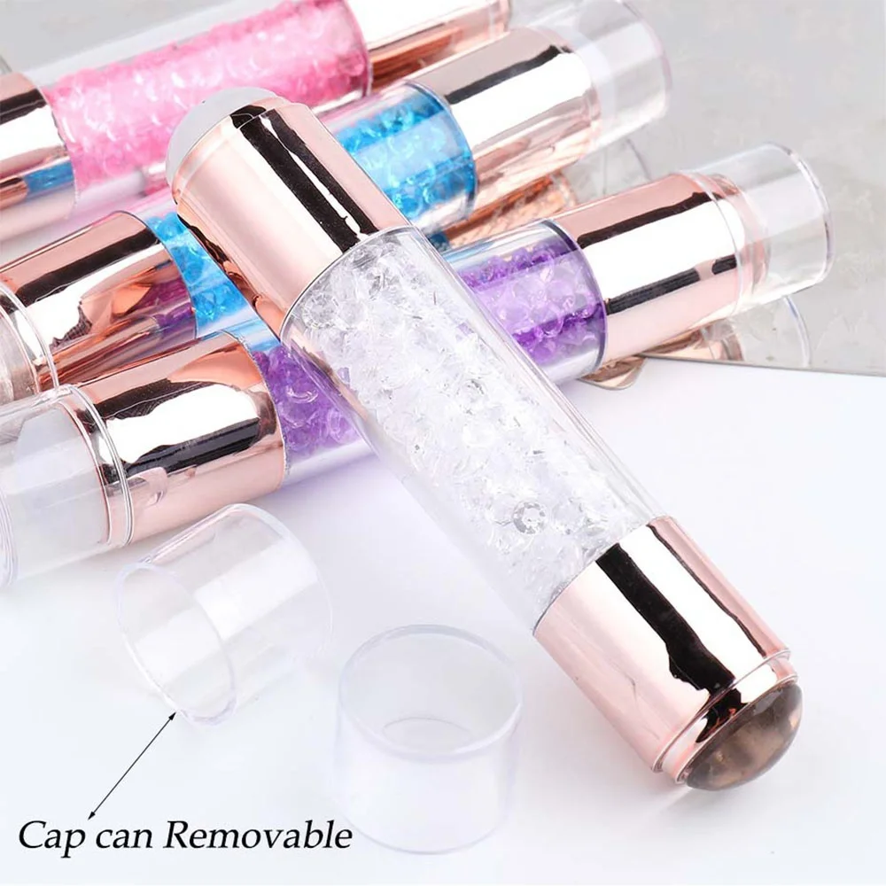 เครื่องมือประทับเล็บ ซิลิโคนสองด้าน สำหรับงานศิลปะบนเล็บ อุปกรณ์เสริมสำหรับมืออาชีพ