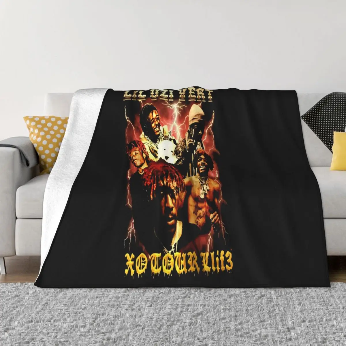 Lil Uzi Vert Rap Hip Hop Black Unisex All Size Cotton M1430 On Sale Design Interested Throw Blanket