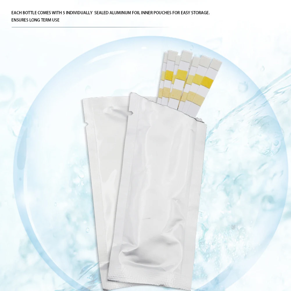 50pcs Test Strips Multipurpose 3-in-1 Residual Chlorine PH Value Alkalinity Test Strip High Precision for Pool Spa Aquarium