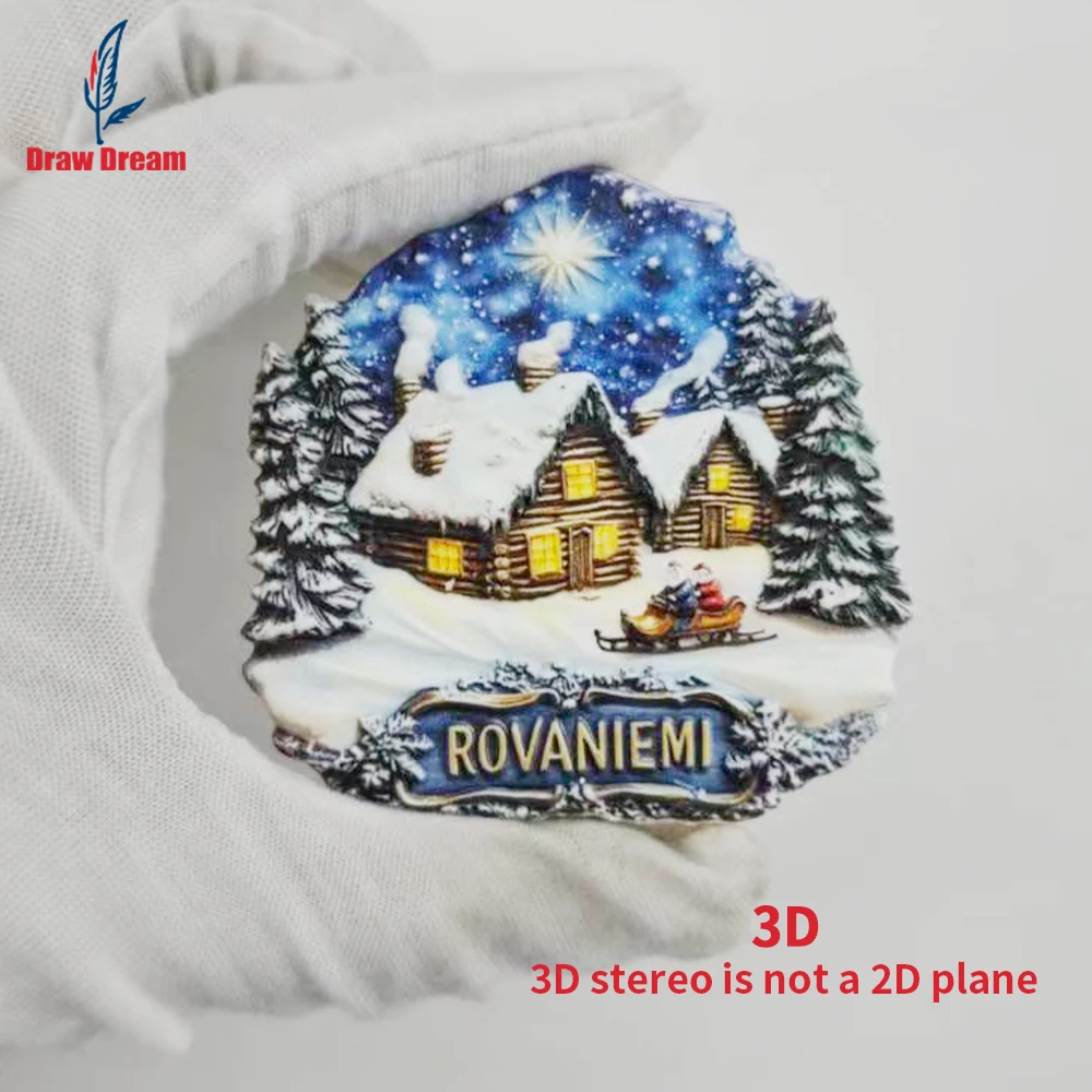 1Pc Rovaniemi Refrigerator Magnet, World Travel Souvenir Collection, Suitable for Home and Office Decoration, Personalized Exclusive Travel Souvenir Magnetic Refrigerator Magnet, Home Decoration, Kitchen, Room, Office, Cabinet Crafts, Gifts, Holiday Souvenirs, Exquisite Small Gifts