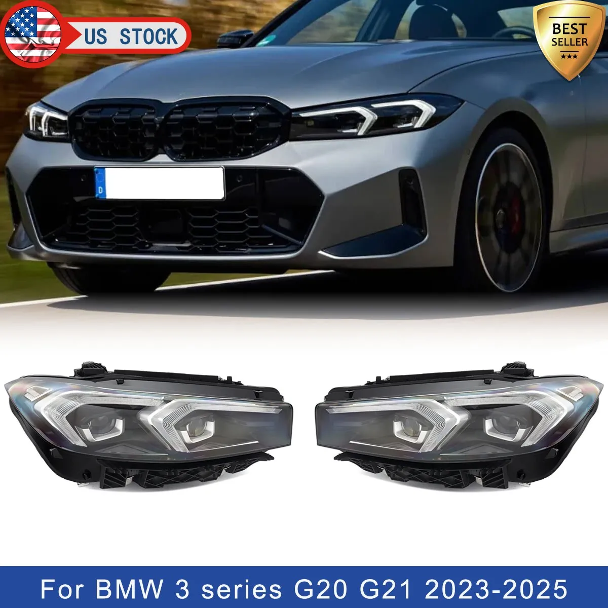 

Left Right Headlights For BMW 3 Series G20 G21 2023 2024 2025 LED Headlight Headlamp Driver Passenger Side Car Lights Assembly