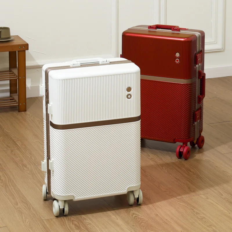 Aluminium-Trolley-Koffer mit Zuggriff, große Kapazität, flugzeugtauglich, mit Zahlenschloss
