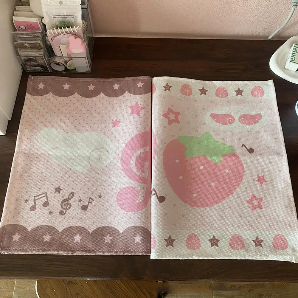 

Desk Dust-proof Cloth Table Mats Table Decor Placemat 40*60cm Strawberry Sweet Stars Simple Note INS Fashion Table Cloth