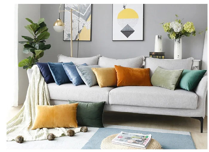 Samt-Kissenbezug, einfarbig, Dekokissenbezüge für Wohnzimmer, Sofa, dekoratives Kissen, Heimdekoration, Kissenbezug – Detail 8