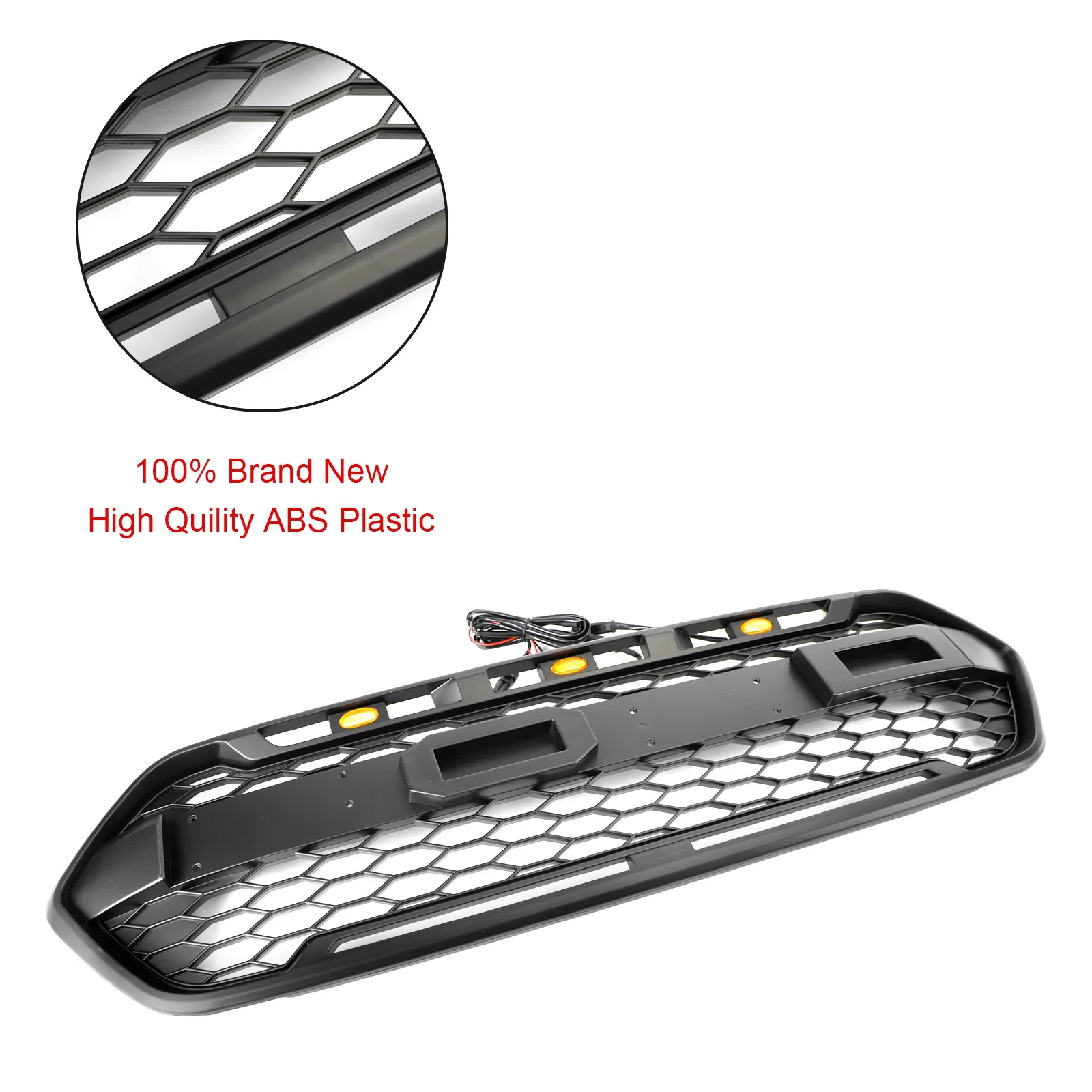 For Ford Transit Custom Trail 2018-2023 W/ 3LED Artudatech Matte Black Front Bumper Grille Fit Car Accessories - view 4