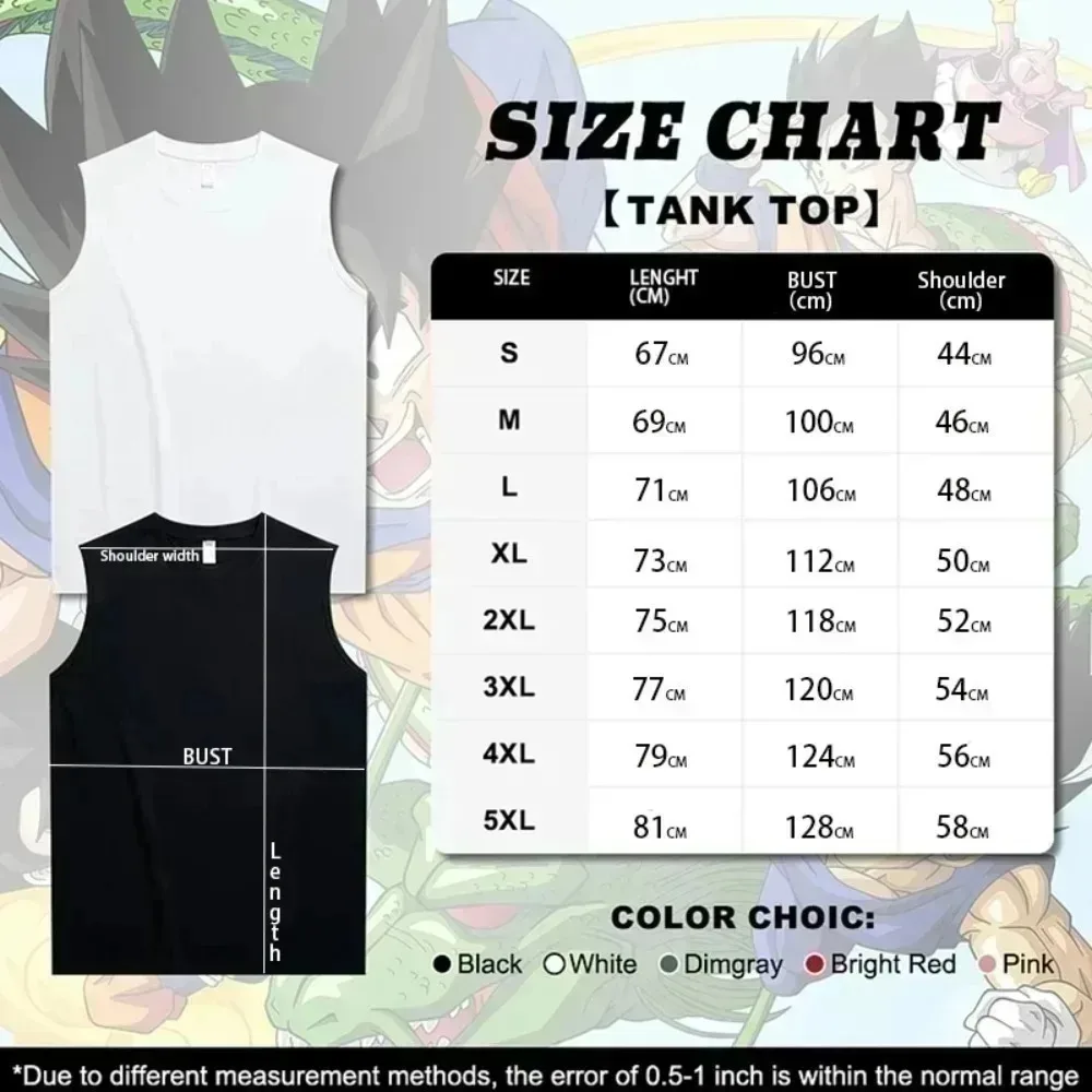 Dragon Ball Anime Goku Peripheral Printed Tank Top Men's Sports and Leisure Loose Summer Fashion Cotton Tank Top view 6