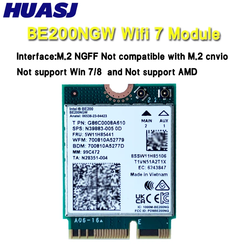 Intel BE200 – Adaptador WiFi 7 M.2 con Bluetooth 5.4 Tri-Band - imagen 2