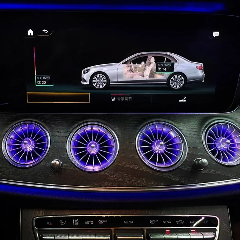 سيارة LED منفذ الهواء فتحات منفذ الهواء توربو الداخلية تقليم جديد فوهة الضوء المحيط لمرسيدس بنز E Class W213 2016-2021