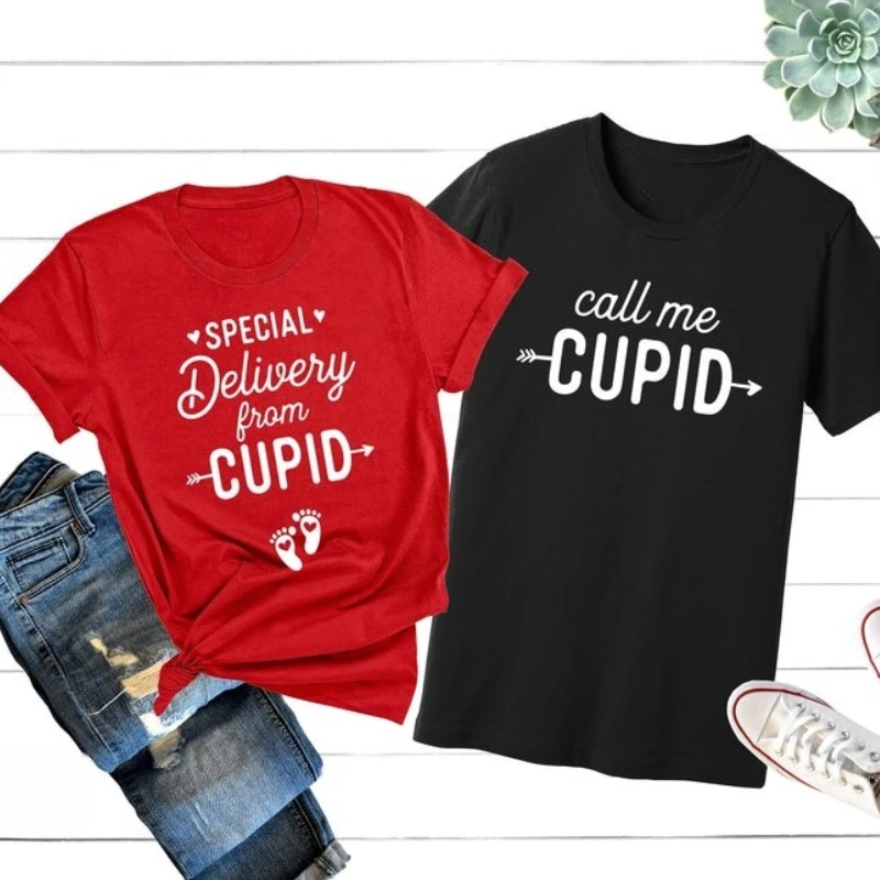 Special Delivery From Cupid Shirt, Call Me Cupid, Valentine's Day Pregnancy Announcement Couple Valentine's Pregnancy Reveal Tee