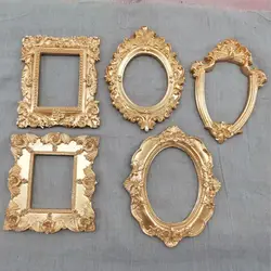 European Victorian Style Golden Retro Photo Frame Pictures Frames Nail Art Jewelry Decoration Earrings Necklace Display Rack