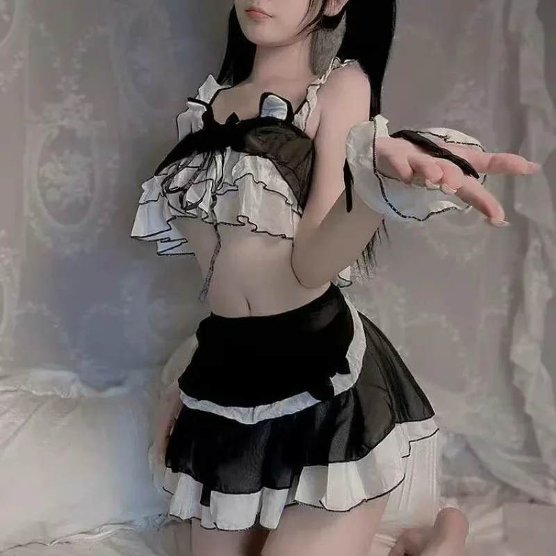 

Sexy Strap Meow Mini Skirt Cute Sexy Lace Super Cute Cat Ear Bow Passionate Temptation Role Playing Uniform