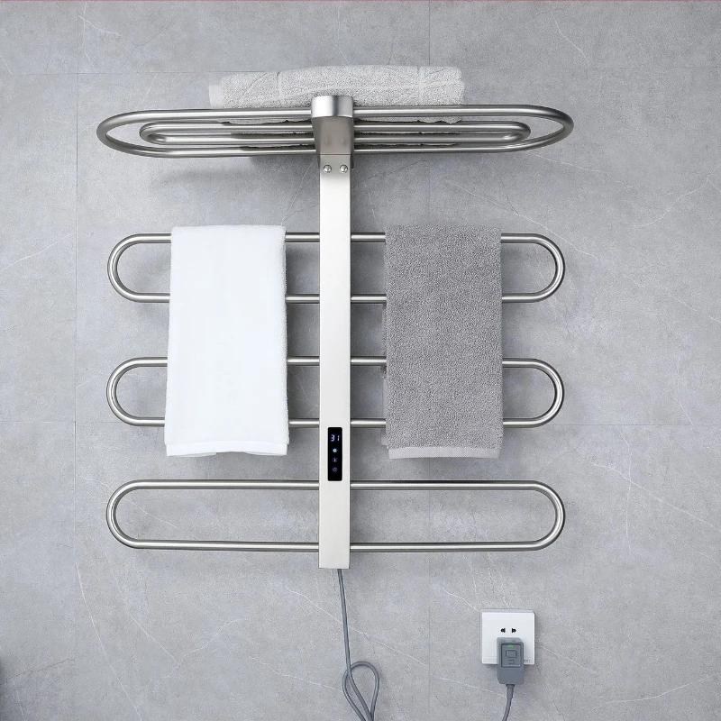 Stainless Steel Heated Towel Rail Moisture Proof Electric Towels Heater Antibacterial Clothes Dryer Bathroom Towel Holders Home