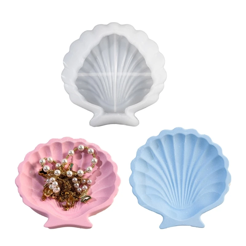 Multi Purpose Silicone Mold for Seashells Shaped Plaster Dish Unique Plate Mould for Jewelry and Trinkets Storage Drop shipping