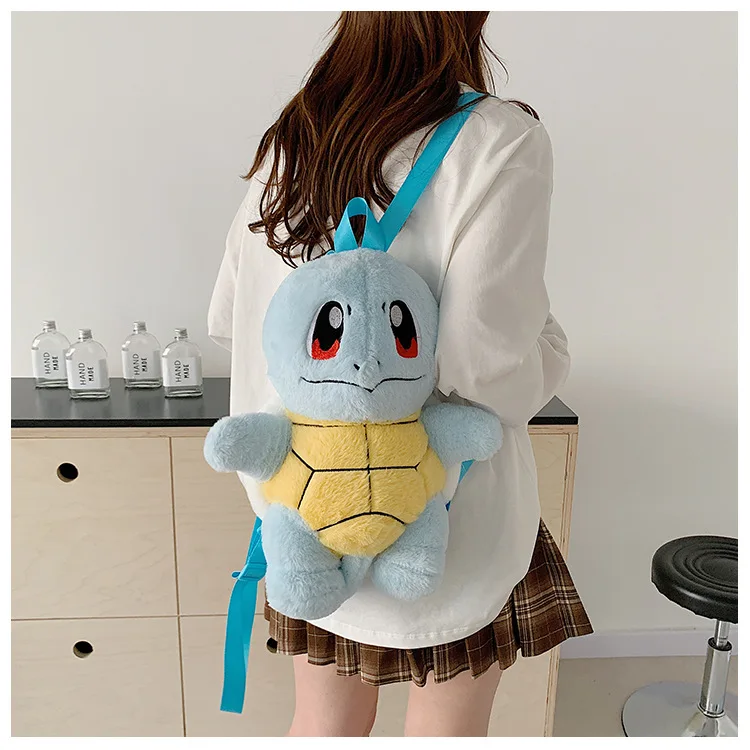 Pokemon Plüsch Rucksack Snorlax Squirtle Cartoon Nette Outdoor Große Kapazität Lagerung Tasche Kawaii Anime Zubehör Geschenk Spielzeug