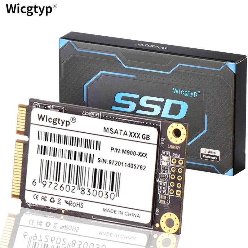 Wicgtyp mSATA SSD 128GB 256GB 512GB mSATA SSD 1TB 2TB HDD สำหรับเดสก์ท็อปสถานะของแข็งไดรฟ์สำหรับโน๊ตบุ๊กแข็ง