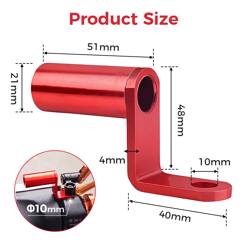 Support de rétroviseur universel CNC en aluminium, support d'extension de moto, adaptateur de rétroviseur, accessoires de moteur