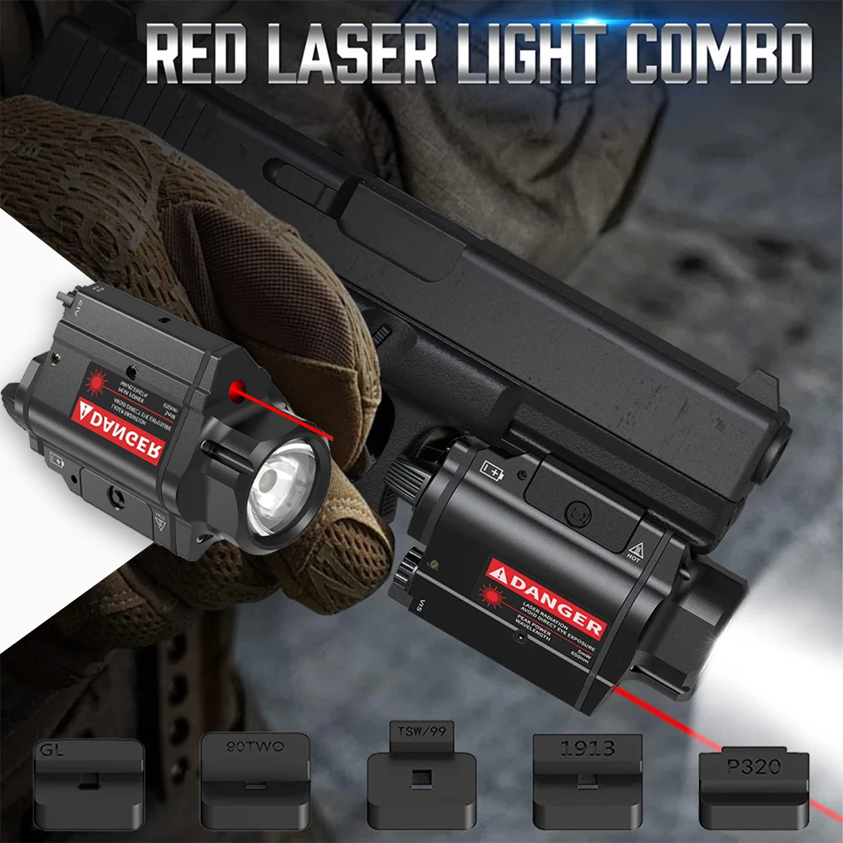 Tactical Laser Flashlight Integrated Light 20mm Slot Aluminum Alloy Strong Light Lighting Lamp for Outdoor Hunting & Shooting